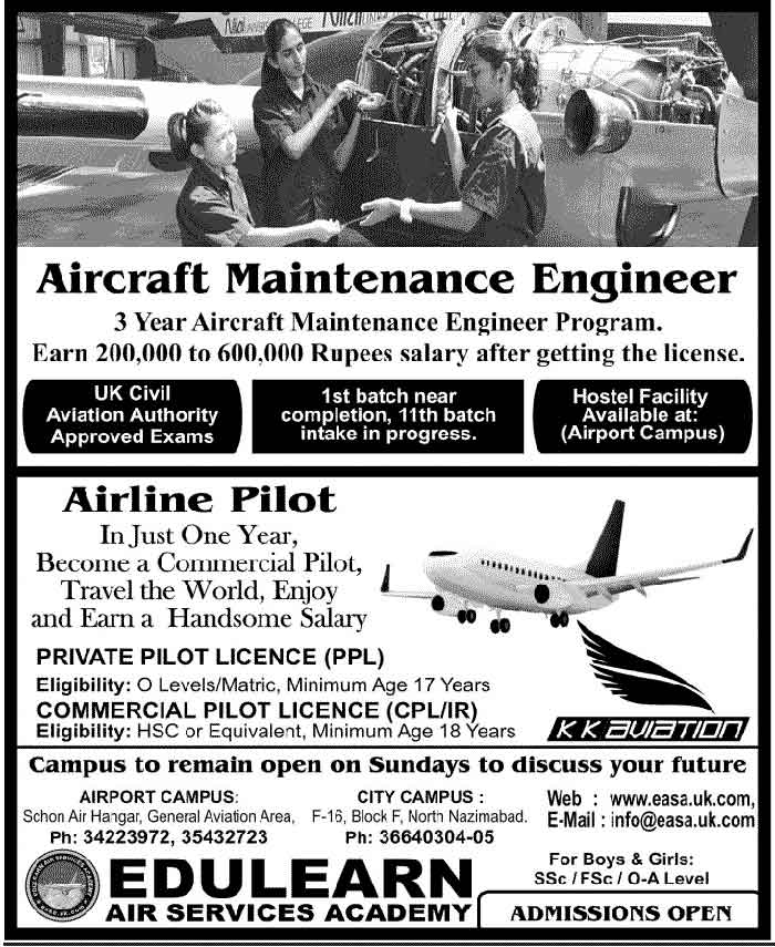 Aircraft Maintenance Engineer Admissions 2024