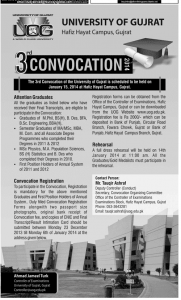 UOG 3rd Convocation 2014 schedule Announced