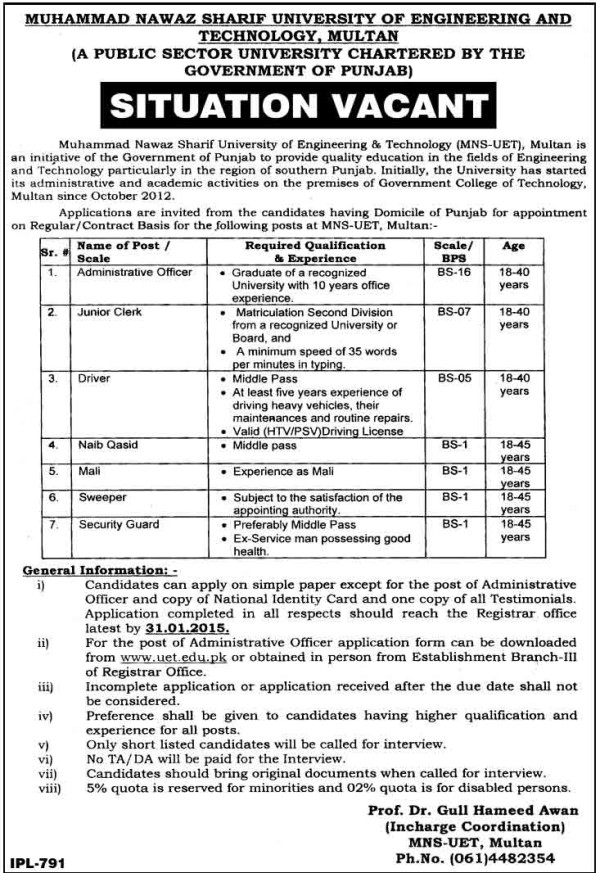 mns-uet-multan-jobs-2015