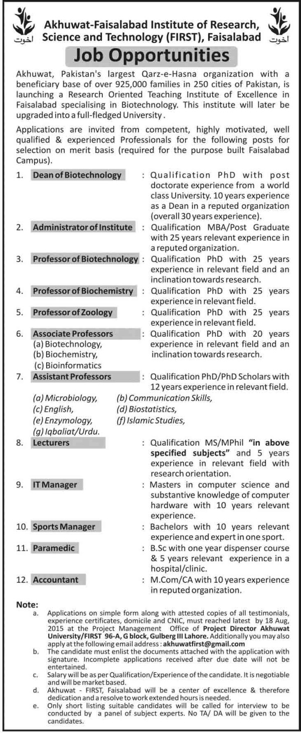 first-faisalabad-jobs