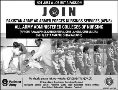 Join Pak Army Jobs for Female Nursing