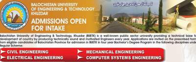 Balochistan University of Engineering & Technology BUET Khuzdar Admission
