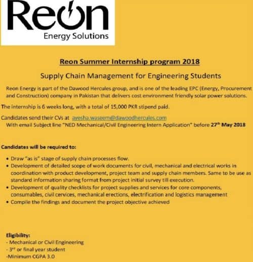 Reon Energy Solutions Internships Reon Energy Solutions Internships