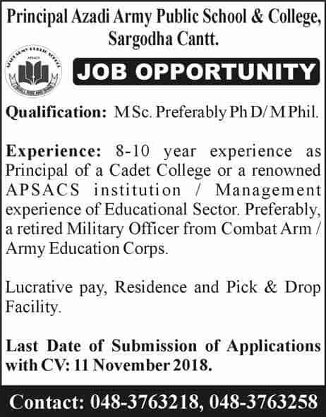 Jobs-in-Army-Public-School-Sargodha