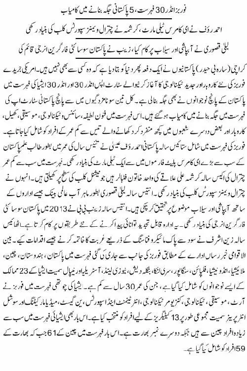 Forbes Pakistan list