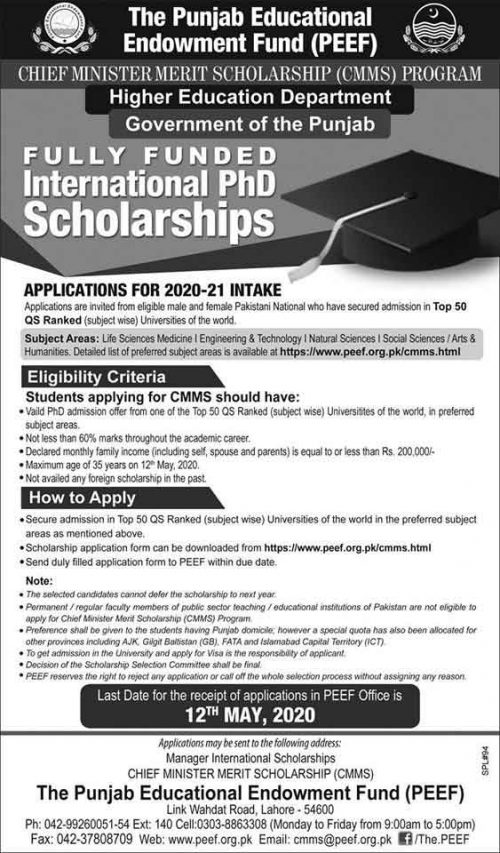 cm punjab scholarship 2020
