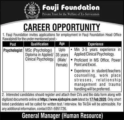 Jobs-in-Fauji-foundation-2020