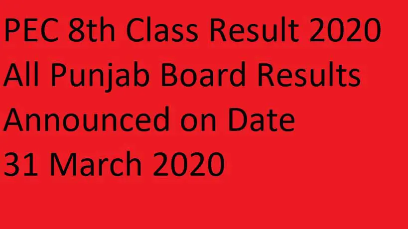 PEC-8th-Class-Result-2020