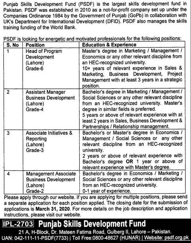 Punjab-Skills-Development-Fund-Jobs-2020