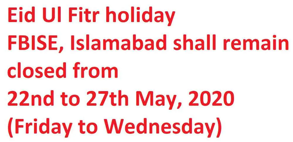 FBISE-Eid-Ul-Fitr-Holidays