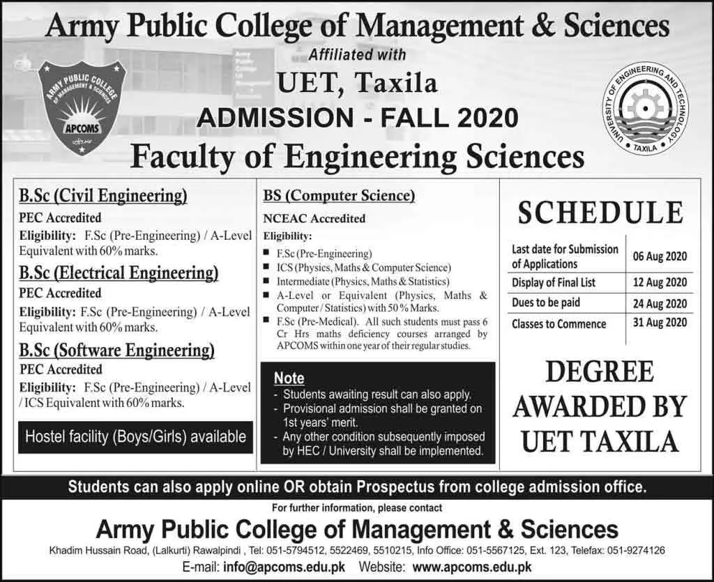 Army-Public-College-apcoms-Rawalpindi-Admission-2020