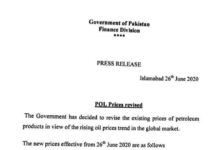 Petrol Diesel Price Increase in Pakistan Latest Fixed Rate Diesel-Petrol-Price-Rate-26-June-2020-Notification-Government