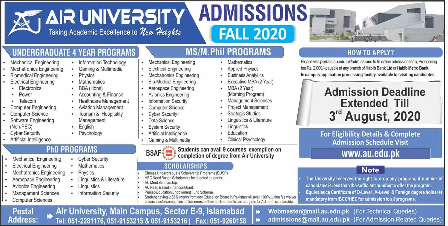 Air-University-Islamabad-Admission-Date-2020