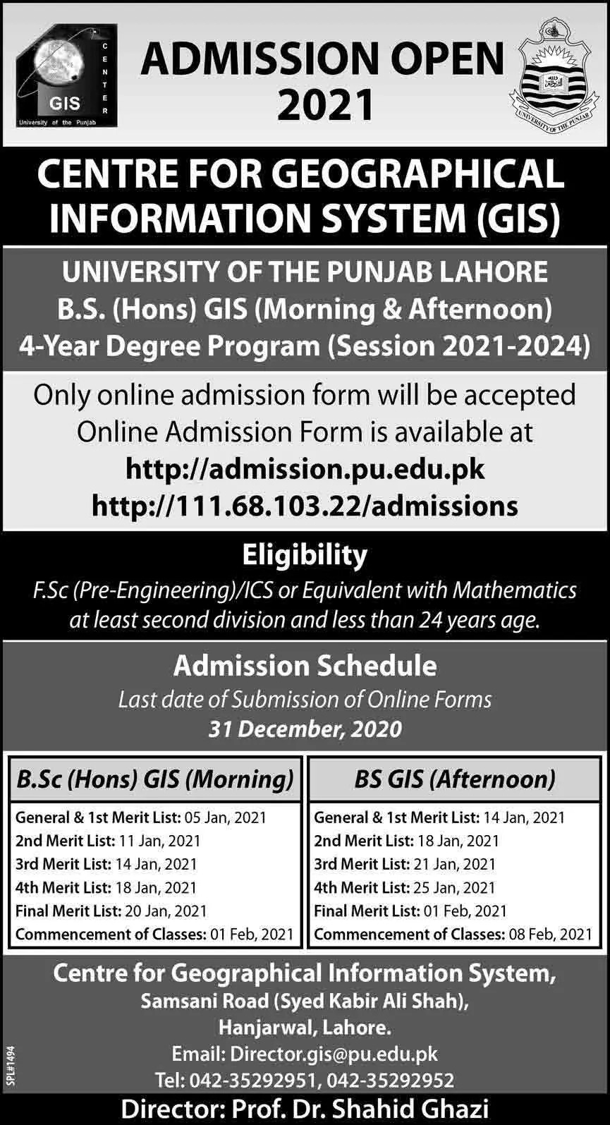 GIS-Punjab-University-BS-BSC-Admission-2021-Merit-List
