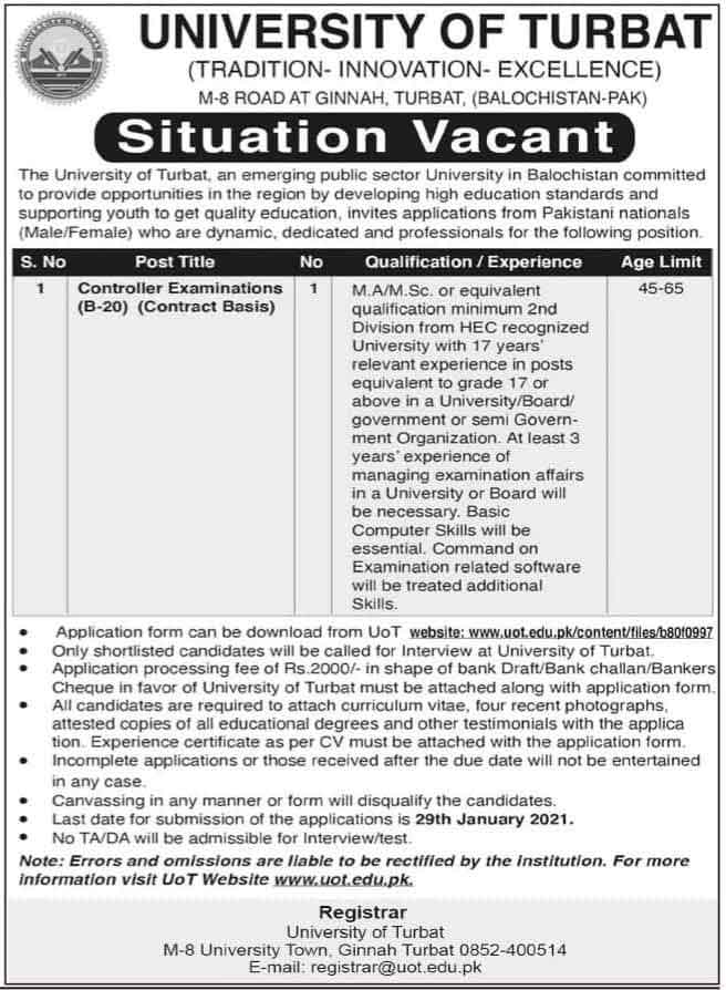University-of-Turbat-Jobs-2021