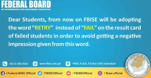 FBISE-Retry-for-Fail-students-2021