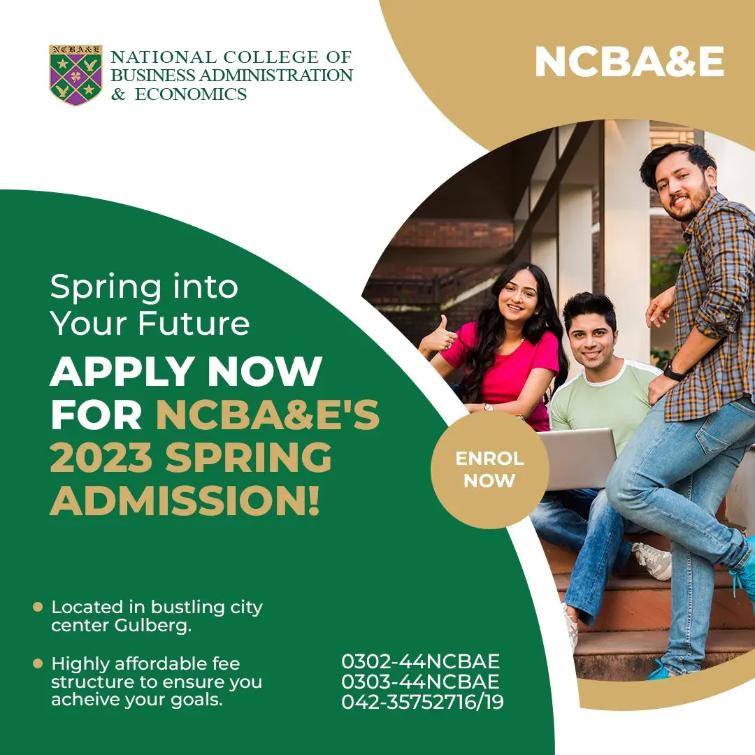 NCBAE Lahore Admissions 2024