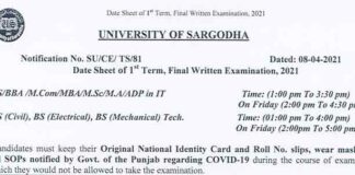 University-of-Sargodha-Date-Sheet-2021