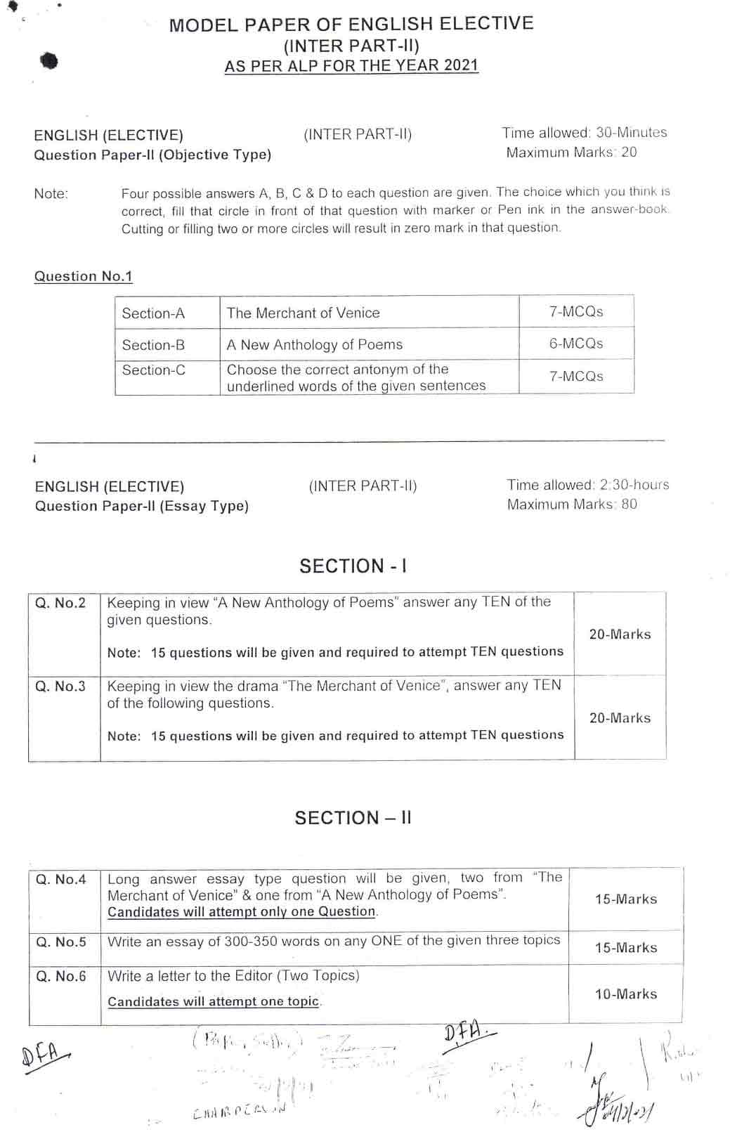 12th-Class-Model-Paper-Bise-2024