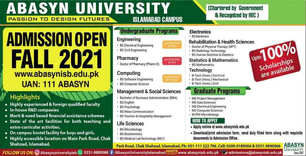 ABASYN-University-Islamabad-Admission-2023