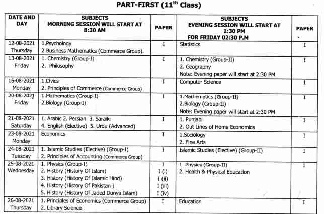 BISE-DG-Khan-11th-Class-Date-Sheet-2021