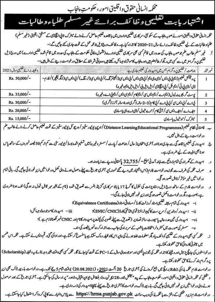 Punjab-Minority-Student-Scholarship-2021