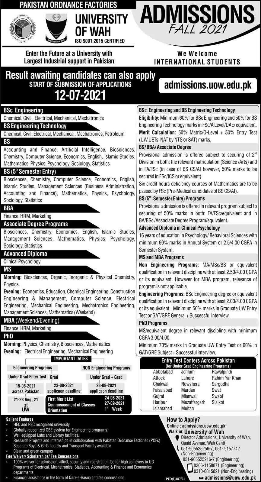 University-of-Wah-Admission-2021