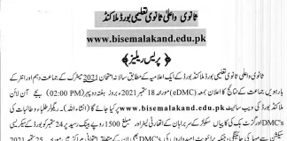 Bise Malakand Board Matric SSC 2 Result 2021