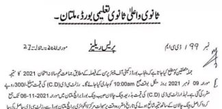 Bise Multan Board 9th Class Result 2021