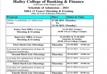 Hailey College of Commerce 1st Merit List 2021