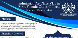 Bakhtawar Cadet College for Girls Admission 2022