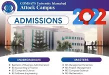 Comsats Attock BS MS Admission 2022