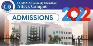 Comsats Attock BS MS Admission 2022