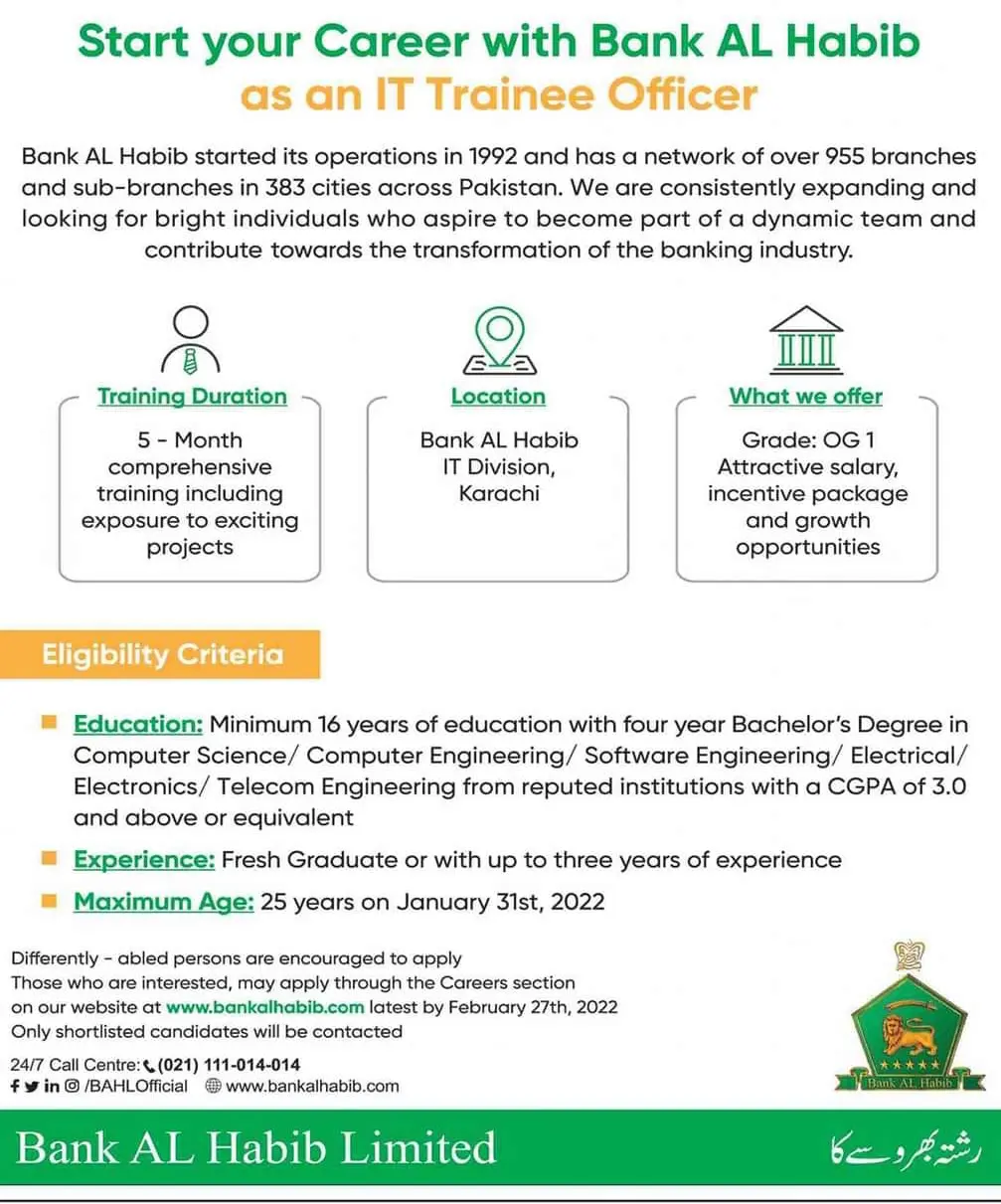 Bank AL Habib Graduate Trainee Program 2024