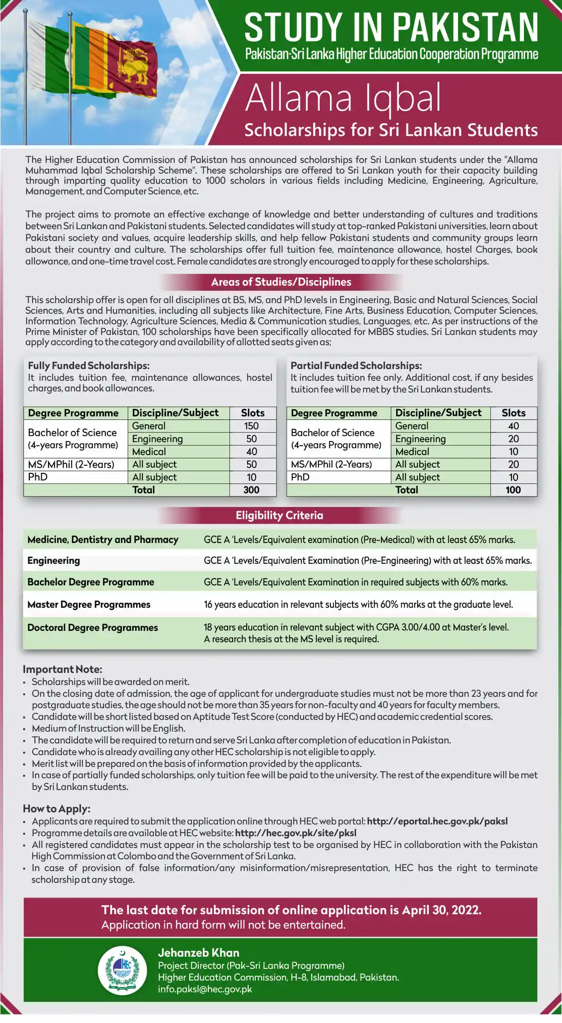 Allama Iqbal Scholarships