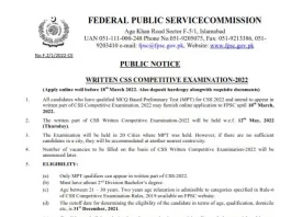 FPSC CSS Exam 2022