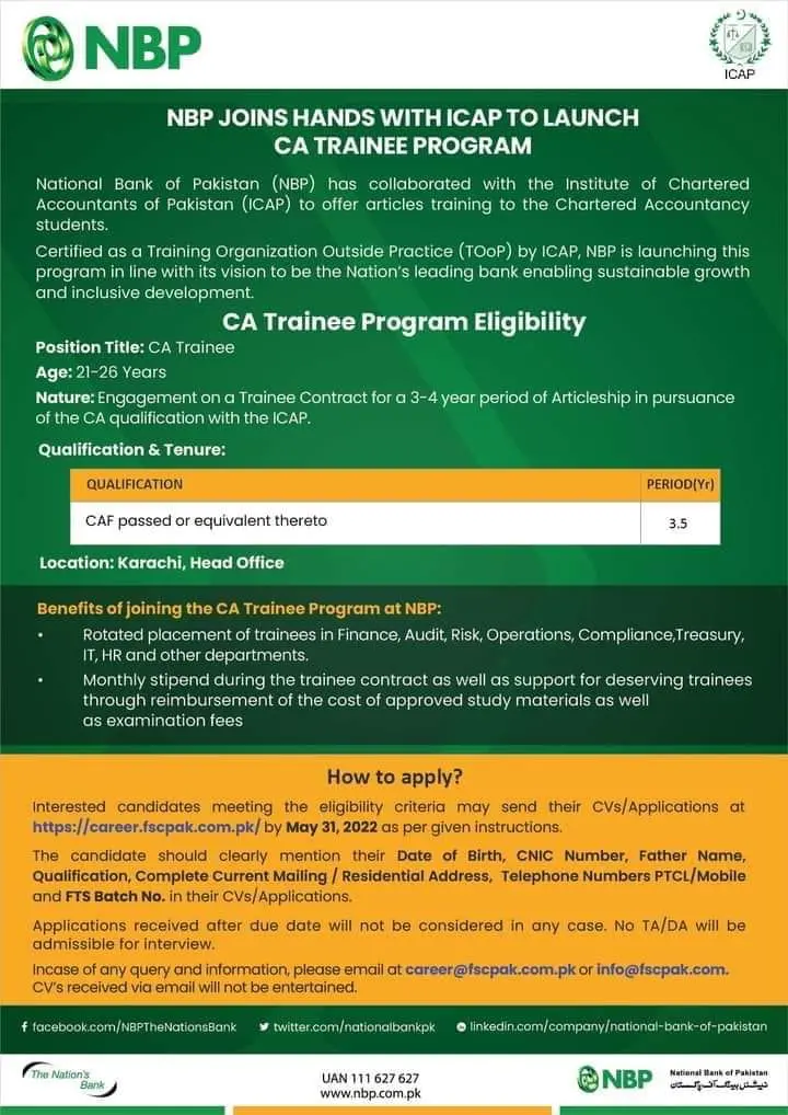 NBP CA Trainee Program 2024