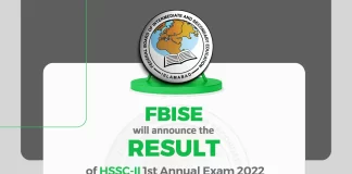 Fbise Islamabad Inter HSSC Part 2 12th Class Result 2022