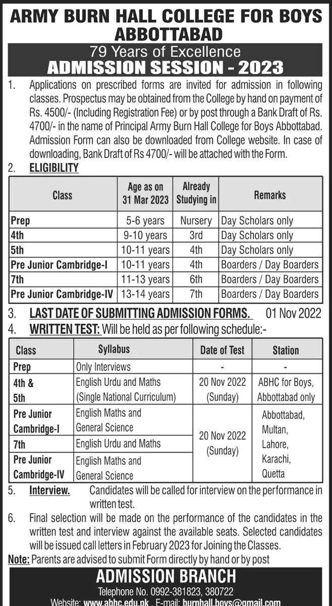 Army Burn Hall Boys College abbottabad