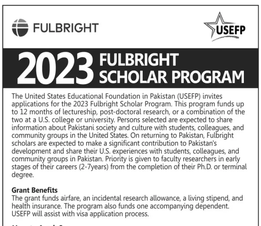 USEFP Fulbright Scholarship 2023