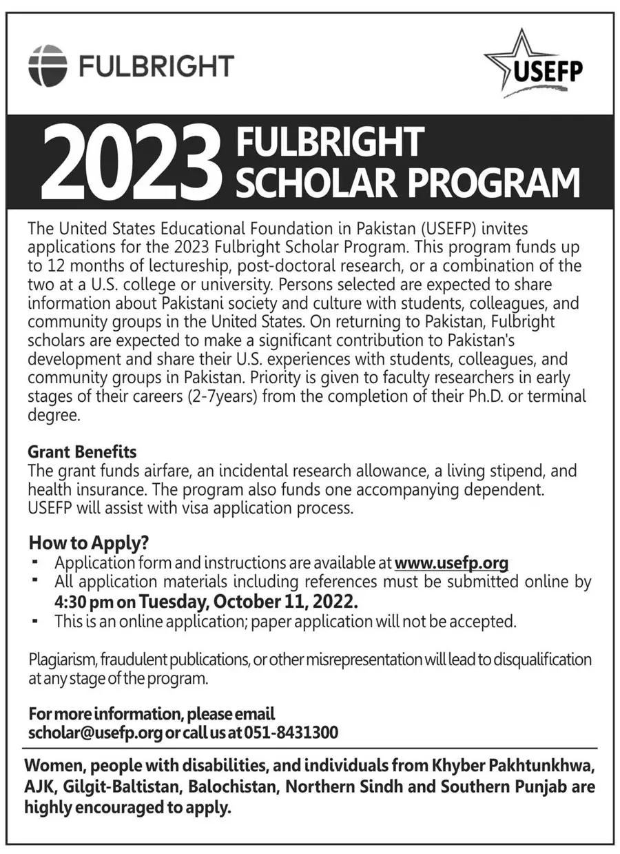 USEFP Fulbright Scholarship 2023