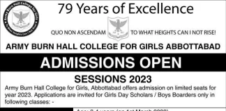 Army Burn Hall College for Girls Abbottabad Admission 2023