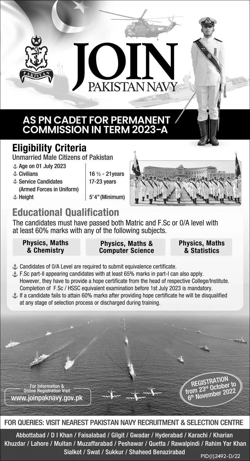 Join Pak Navy as PN Cadet 2023