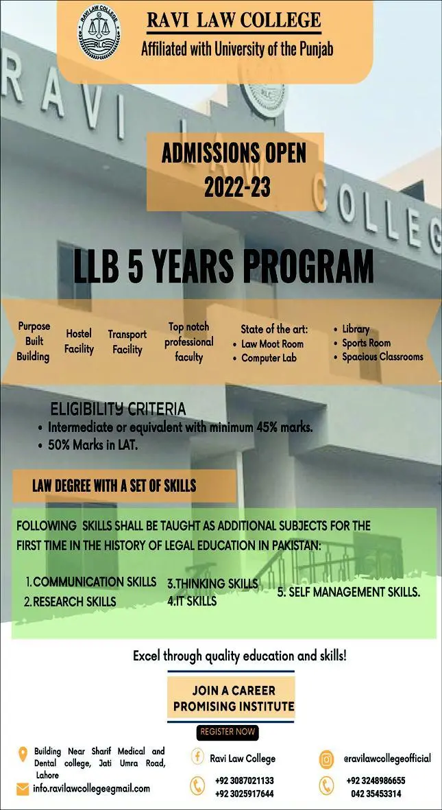 Ravi Law College Admission 2023