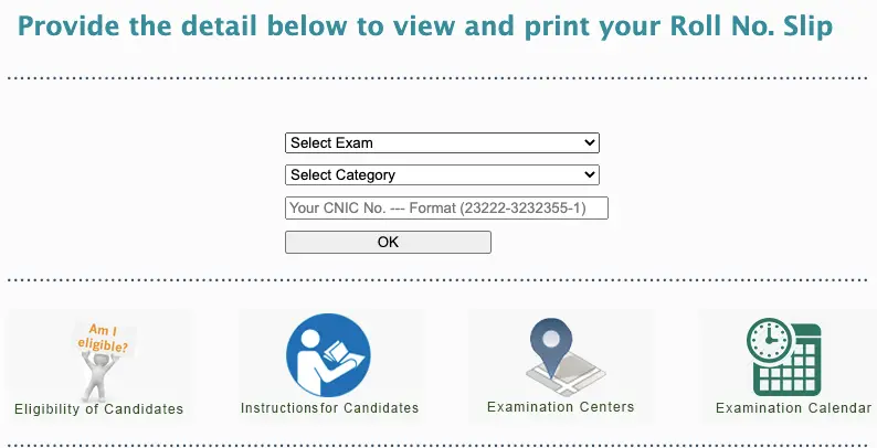 PMF Date Sheet Roll number slip 2024