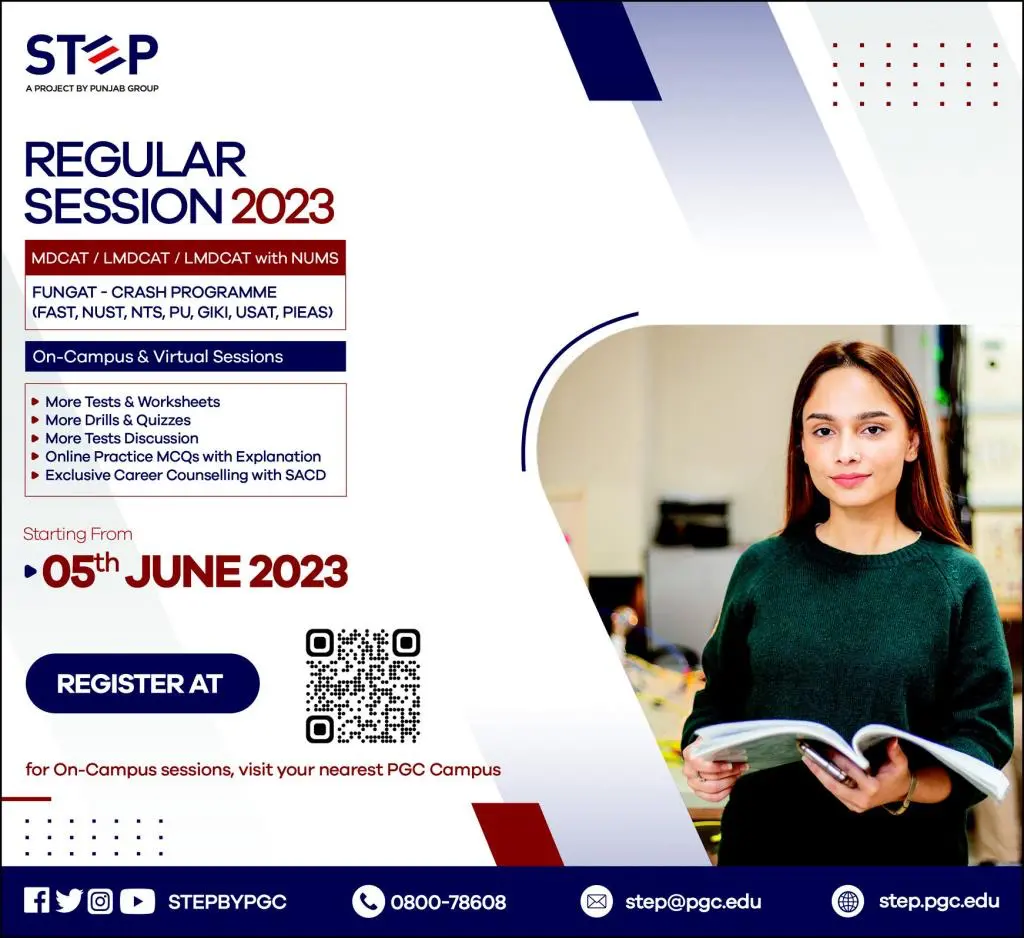 PGC Step Entry Test Preparation 2024 MDCAT