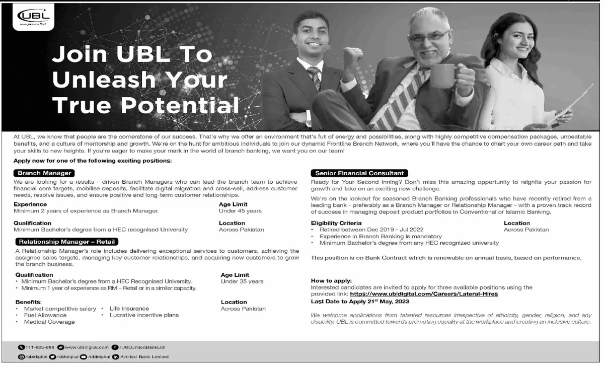 UBL Jobs 2023