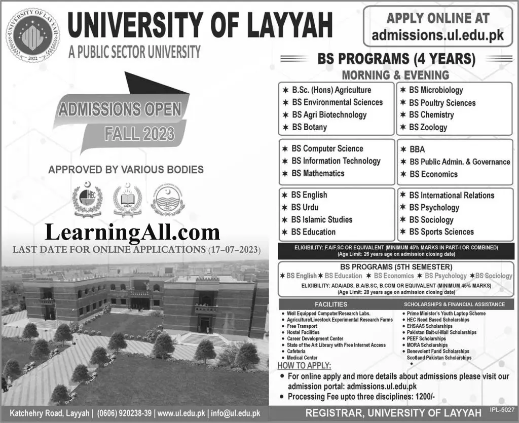 University of Layyah learningall.com