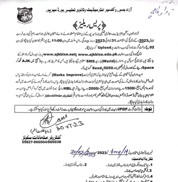 AJK BISE Board 10th Class Result 2023