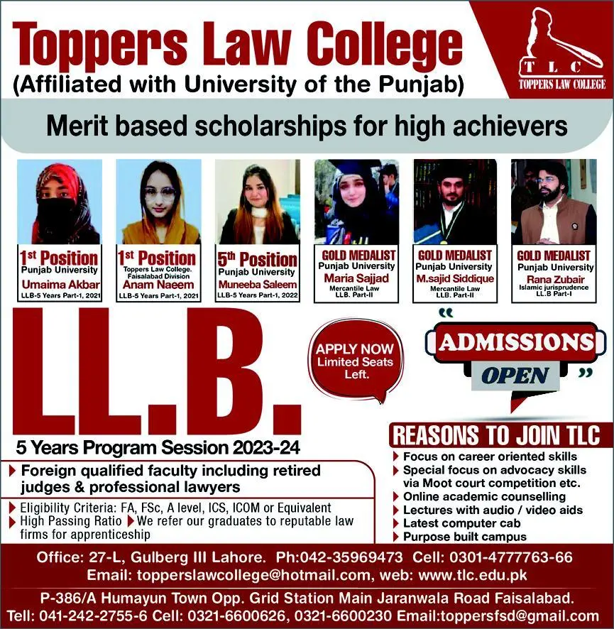 Toppers Law College Admission 2025